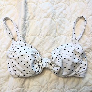 Lands’ End B&W Polka Dot Bikini Top